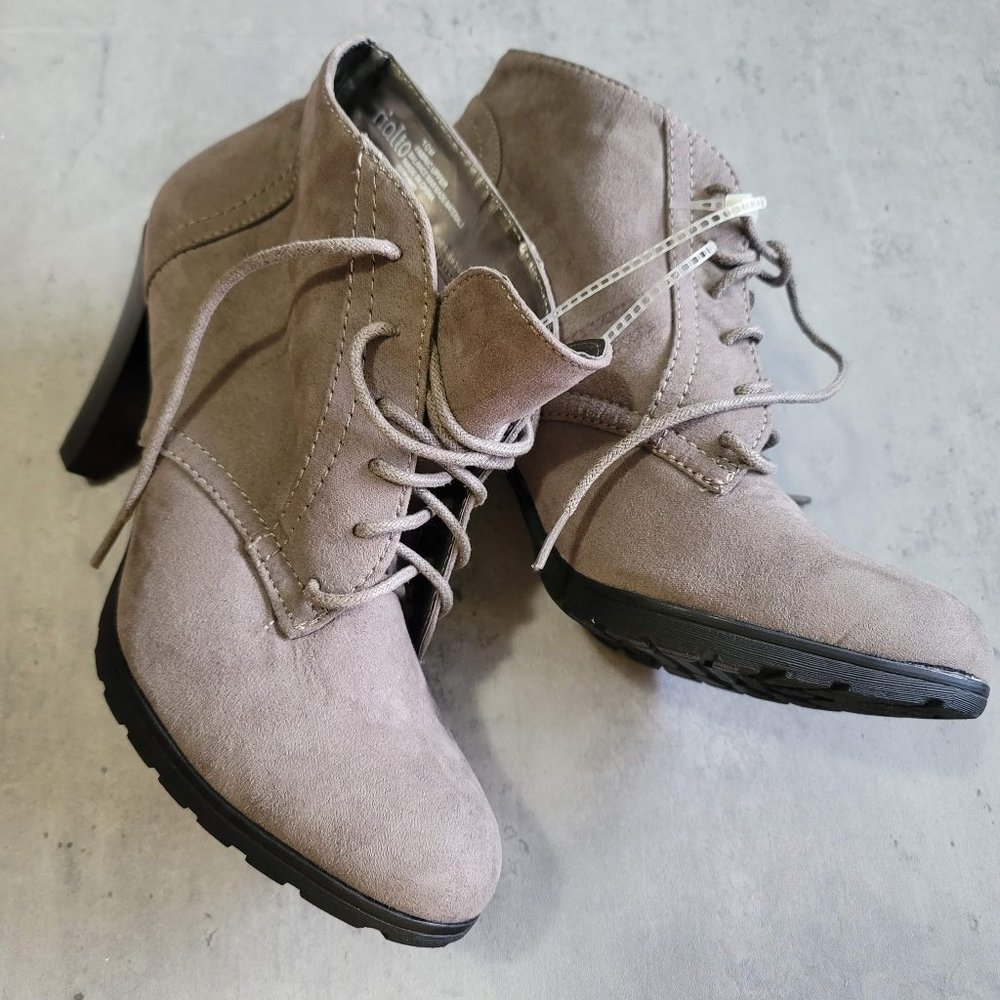 Rialto Women's Suede Leather Ankle Bootie Boots, Size 10M, Gray NWT